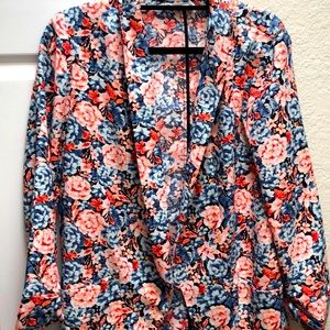 Lush brand bright floral relaxed blazer